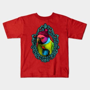 Bird Cameo: Plum Headed Parakeet (Thirsty Bird) Kids T-Shirt